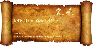 Kólya Adrián névjegykártya